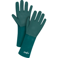 Gants verts &agrave; double enduit, 14" lo, PVC, Doublure en Jersey de coton, 70 mils Stor-it Systems