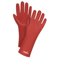 Gants rouges &agrave; fini doux r&eacute;sistants aux produits chimiques, Taille 9, 14" lo, PVC, Doublure en Interlock, 47-mil Stor-it Systems