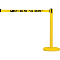 Free-Standing Crowd Control Barrier, Steel, 35" H, Yellow Tape, 7' Tape Length Stor-it Systems