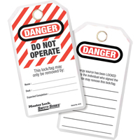 Lockout Tags, Plastic, 3-1/8" W x 6-1/2" H, English Stor-it Systems