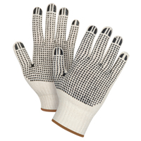 Heavyweight Double-Sided Dotted String Knit Gloves, Poly/Cotton, Double Sided, 7 Gauge, Large SEE945 | Stor-it Systems
