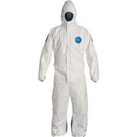 Hooded Coveralls, 4X-Large, Blue/White, Tyvek&reg; 400 D Stor-it Systems