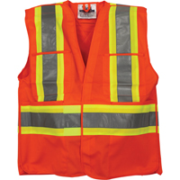 Traffic Safety Vest, High Visibility Orange, Medium/Small, Polyester Stor-it Systems