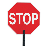 "Stop" Traffic Sign, 18" x 18", Plastic, English with Pictogram SEI474 | Stor-it Systems