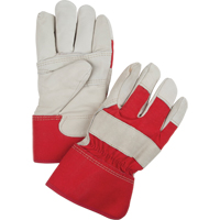 Gants d'ajusteur rouge & blanc doubl&eacute;s pour l'hiver, Grand, Paume en Cuir fleur de vache, Doublure en Boa Stor-it Systems