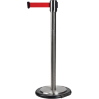 Free-Standing Crowd Control Barrier, Steel, 35" H, Red Tape, 12' Tape Length Stor-it Systems