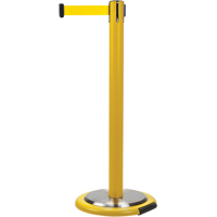 Free-Standing Crowd Control Barrier, Steel, 35" H, Yellow Tape, 7' Tape Length Stor-it Systems