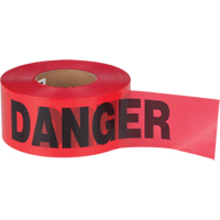 "Danger" Barricade Tape, Bilingual, 3" W x 1000' L, 1.5 mils, Black on Red SEK399 | Stor-it Systems