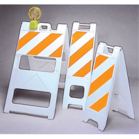 Barricades, Folding, 25" L x 45" H, Orange/White SEK538 | Stor-it Systems