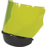 V-Gard&reg; Visor with Chin Protector for Arc Flash Application, Polycarbonate, Green Tint Stor-it Systems