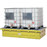GRV double &agrave; dessus bas avec drain, Capacit&eacute; de d&eacute;versement 385 gal. US, 110" x 55" x 20" Stor-it Systems