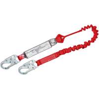 PRO™ Elastic Shock-Absorbing Lanyard, 6', E4, Snap Hook Center, Snap Hook Leg Ends, Polyester SEP917 | Stor-it Systems