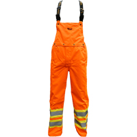 Journeyman Detachable Bib Safety Pants, Polyester, Small, High Visibility Orange Stor-it Systems