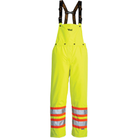 Journeyman Detachable Bib Safety Pants, Polyester, Small, High Visibility Lime-Yellow Stor-it Systems