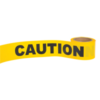 Ruban pour barricade Caution, Anglais, 3" la x 300' lo, 1,5 mil, Noir sur jaune Stor-it Systems