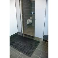 Outdoor Entrance Matting, Rubber, Scraper Type, Textured Pattern, 2' x 2-2/3', Black SFQ527 | Stor-it Systems