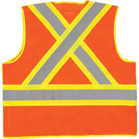 5-Point Tear-Away Premium Safety Vest , High Visibility Orange, Large/X-Large, Polyester, CSA Z96 Class 2 - Level 2 SFQ532 | Stor-it Systems
