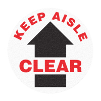 "Keep Aisle Clear" Floor Sign, Adhesive, English with Pictogram SFU882 | Stor-it Systems