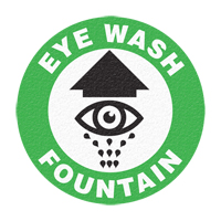 "Eye Wash Fountain" Floor Sign, Adhesive, English with Pictogram SFU886 | Stor-it Systems