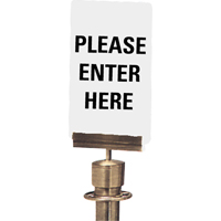 "Please Enter Here" Crowd Control Sign, 11" x 7", Plastic, English SG137 | Stor-it Systems