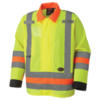 6007 Breathable Traffic Safety Jacket, Polyester, High Visibility Lime-Yellow, X-Small Stor-it Systems