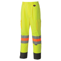 6009 Breathable Traffic Safety Pants, Polyester, X-Small, High Visibility Lime-Yellow Stor-it Systems