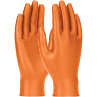 Grippaz Skins Ambidextrous Disposable Gloves, Small, Nitrile, 6-mil, Powder-Free, Orange Stor-it Systems