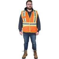 Veste d'arpenteur r&eacute;sistante aux flammes, Orange haute visibilit&eacute;, Moyen, Polyester Stor-it Systems