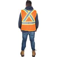 Veste d'arpenteur r&eacute;sistante aux flammes, Orange haute visibilit&eacute;, Moyen, Polyester Stor-it Systems