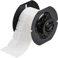 Self-Laminating Wire & Cable Label, Vinyl, 1" L x 2.6" H, Clear/White Stor-it Systems