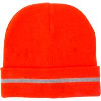High Visibility Knit Hat with Reflective Stripe, High Visibility Orange, Acrylic Stor-it Systems