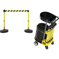 Chariot de transport avec plateau pour barri&egrave;re PLUS, 75' lo, M&eacute;tal, Jaune Stor-it Systems