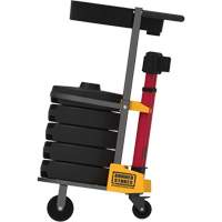 PLUS Barrier Post Cart Kit with Tray, 75' L, Metal, Red SGI801 | Stor-it Systems