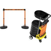 PLUS Barrier Post Cart Kit with Tray, 75' L, Metal, Orange SGI810 | Stor-it Systems