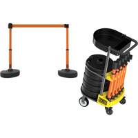 PLUS Barrier Post Cart Kit with Tray, 75' L, Metal, Orange SGI811 | Stor-it Systems