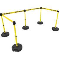 PLUS Barrier Post Set X5, Plastic, 42" H, Yellow Tape, 15' Tape Length Stor-it Systems