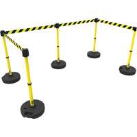 PLUS Barrier Post Set X5, Plastic, 42" H, Yellow Tape, 15' Tape Length Stor-it Systems