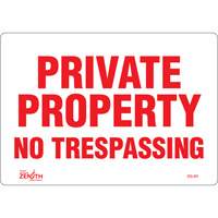 Enseigne Private Property, 7" x 10", Vinyle, Anglais Stor-it Systems