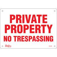 Enseigne Private Property, 7" x 10", Plastique, Anglais Stor-it Systems