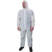 Hooded Coveralls, Medium, White, Polypropylene Stor-it Systems