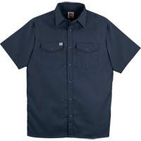 Chemise de travail &agrave; manches courtes en tissu crois&eacute; avec boutons-pression, Hommes, Petit, Bleu marine Stor-it Systems