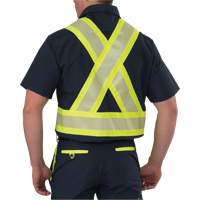 Ripstop High Visibility Short Sleeved Shirt, Polyester, Small, Navy Blue SGN915 | Stor-it Systems