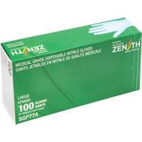 Gants jetables de calibre m&eacute;dical r&eacute;sistants &agrave; la perforation, Grand, Nitrile, 4,5 mils, Sans poudre, Bleu, Classe 2 Stor-it Systems