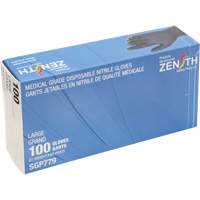 Gants jetables de calibre m&eacute;dical r&eacute;sistants &agrave; la perforation, Grand, Nitrile, 5 mils, Sans poudre, Noir, Classe 2 Stor-it Systems