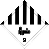 Étiquettes de manutention de matières dangereuses du département des Transports, 4" lo x 4" la, Noir sur blanc SGQ530 | Stor-it Systems