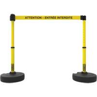 Ensemble de montants pour barri&egrave;re Plus, Plastique, 42" h, Ruban Jaune, Longueur du ruban 15' Stor-it Systems