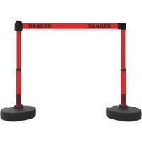 Plus Barrier Post Set, Plastic, 42" H, Red Tape, 15' Tape Length SGQ820 | Stor-it Systems