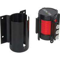 Wall Mount Barrier with Magnetic Tape, Steel, Screw Mount, 12', Red Tape Stor-it Systems