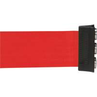 Wall Mount Barrier with Magnetic Tape, Steel, Screw Mount, 12', Red Tape Stor-it Systems