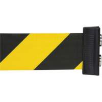 Wall Mount Barrier with Magnetic Tape, Steel, Screw Mount, 7', Black and Yellow Tape Stor-it Systems